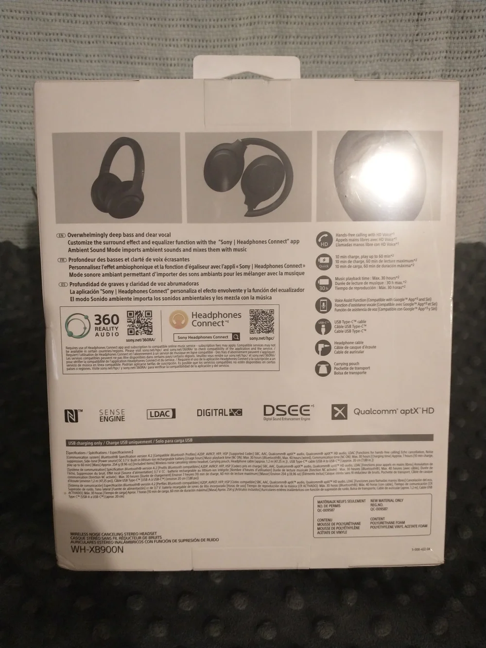 NiB Sony WH-XB900N Black Wireless Noise Cancelling Headphones Alexa Bluetooth